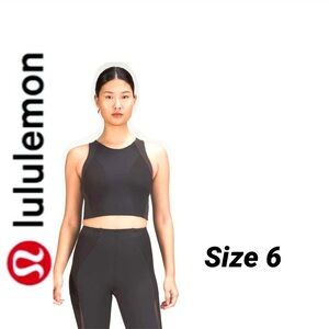 Lululemon Mesh Panelled Training Shelf Tank Top
Black size 6